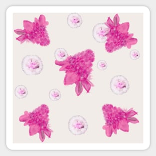 Tropical pink torch Ginger and dandelion pattern Sticker